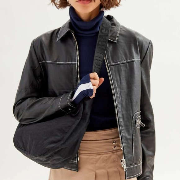 NWT BAGGU Crescent Bag Medium Black - Picture 2 of 5